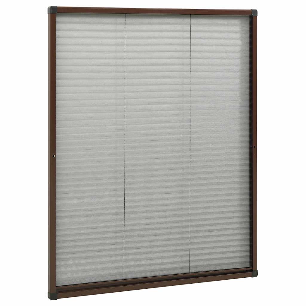 Barna alumínium pliszé ablakszúnyogháló 80 x 100 cm 3