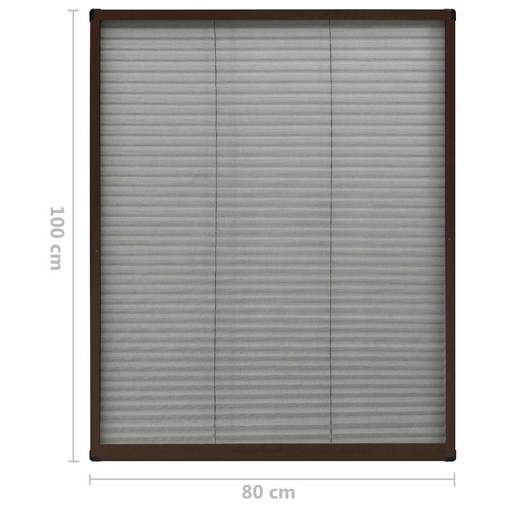 Barna alumínium pliszé ablakszúnyogháló 80 x 100 cm 7