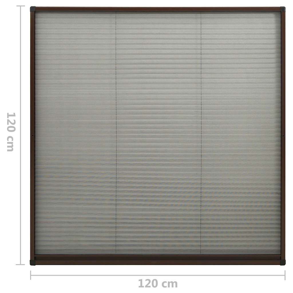 Barna alumínium pliszé ablakszúnyogháló 120 x 120 cm 7