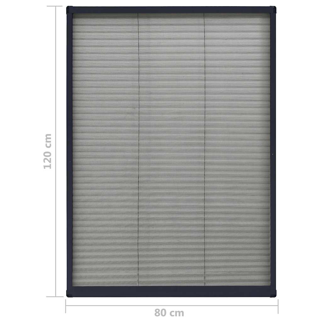 Antracitszürke alumínium pliszé ablakszúnyogháló 80 x 120 cm 7