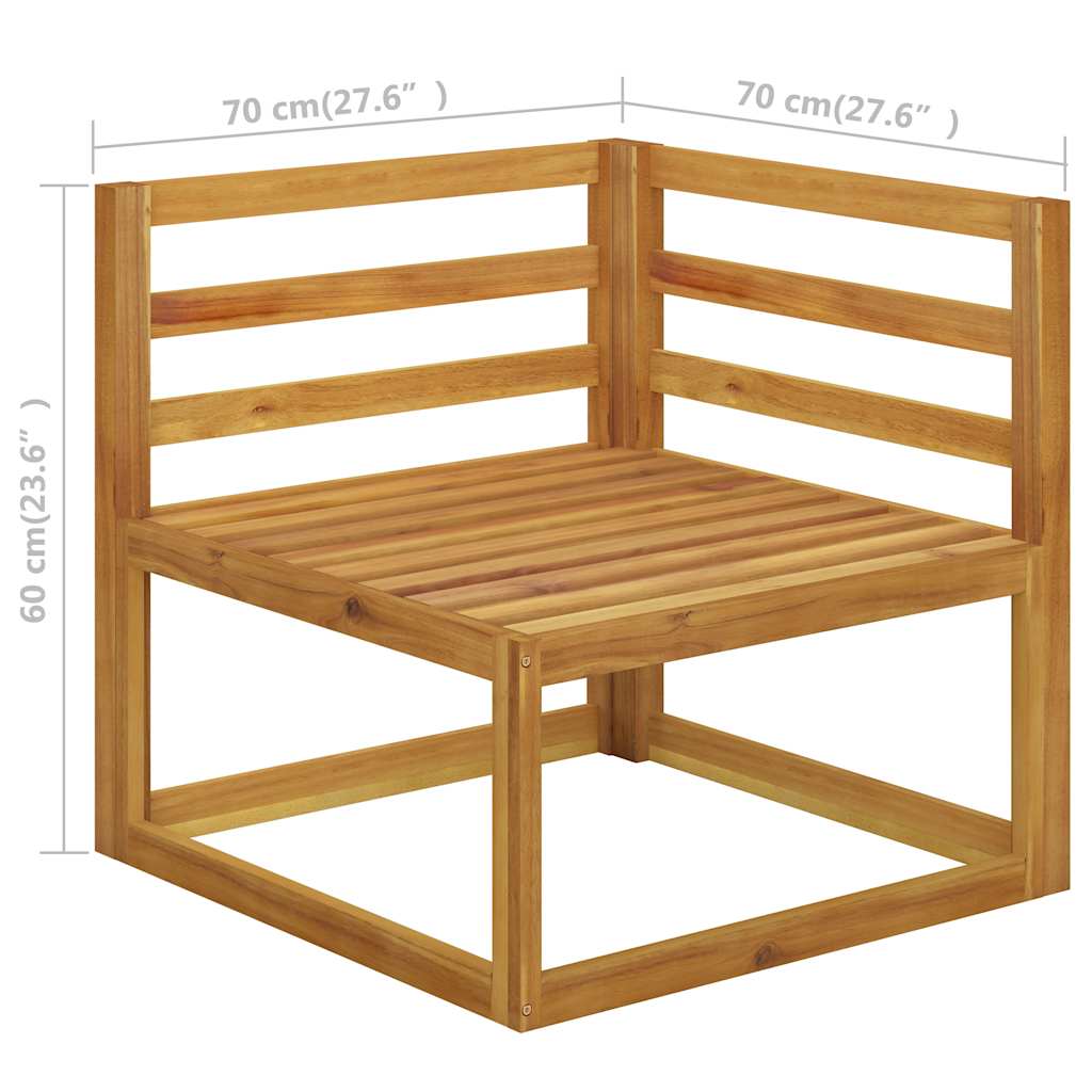 12 részes tömör akácfa kerti ülőgarnitúra párnával 17