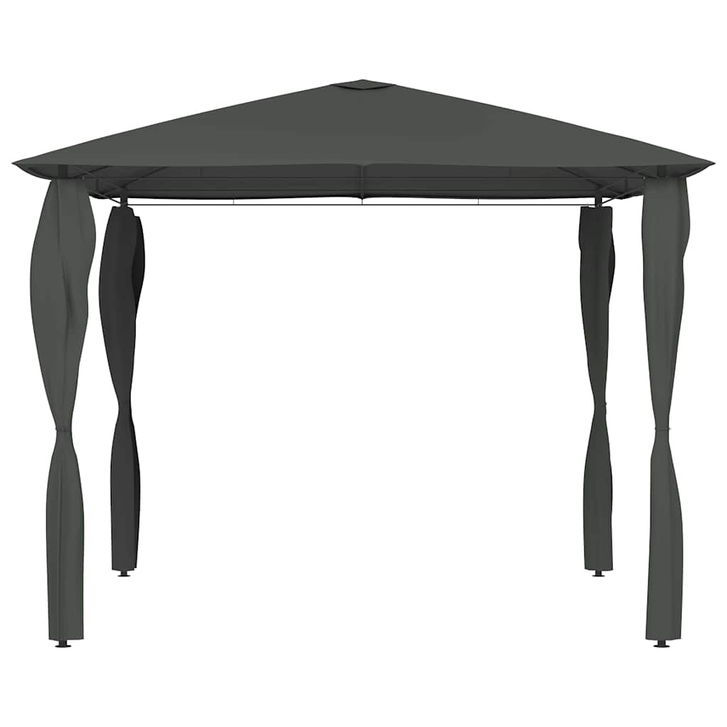 Antracitszürke pavilon oszlop takarókkal 3 x 3 x 2,6 m 160 g/m² 2