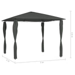 Antracitszürke pavilon oszlop takarókkal 3 x 3 x 2,6 m 160 g/m² 4