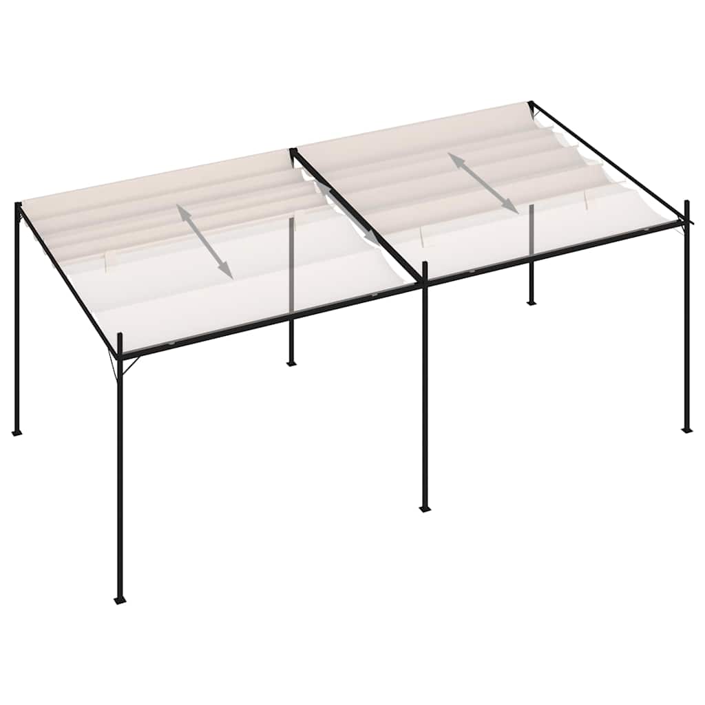 Krémszínű pavilon behúzható tetővel 600 x 300 x 233 cm 6