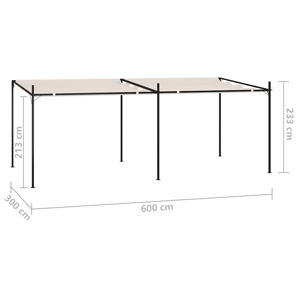 Krémszínű pavilon behúzható tetővel 600 x 300 x 233 cm 7
