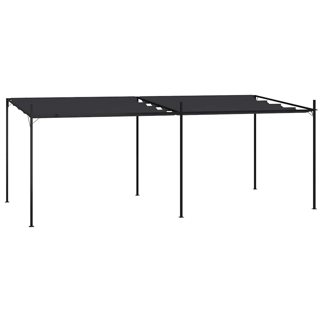 Antracitszürke pavilon behúzható tetővel 600 x 300 x 233 cm