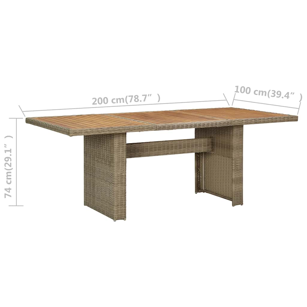 9 részes kültéri polyrattan étkezőgarnitúra párnákkal 8
