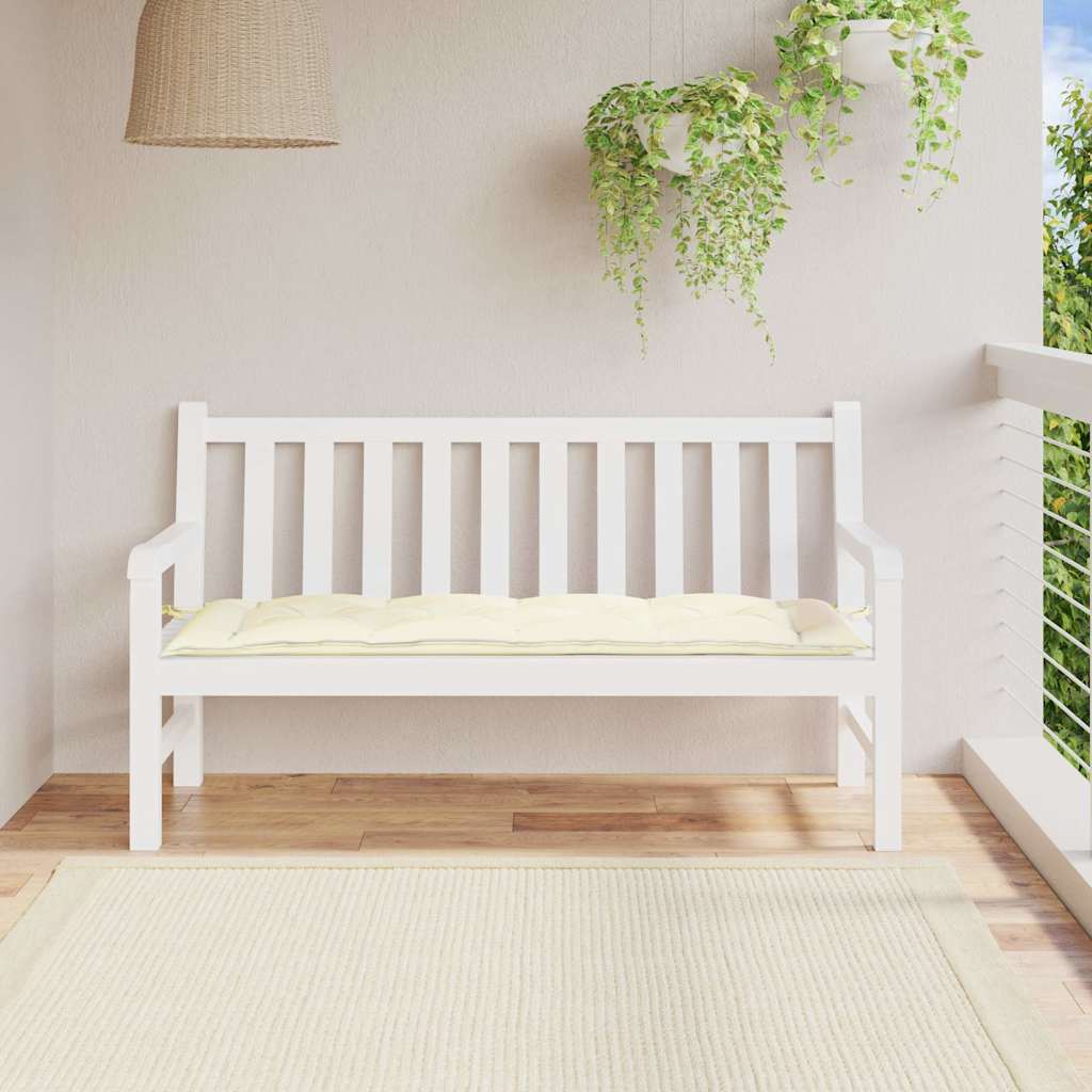 Krémfehér oxford szövet kerti padpárna 150 x 50 x 7 cm