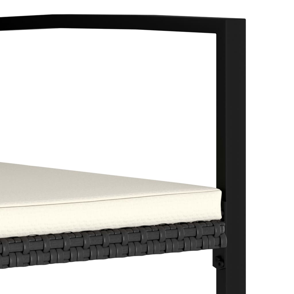 4 db fekete polyrattan kerti étkezőszék 4