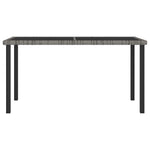 Szürke polyrattan kerti étkezőasztal 140 x 70 x 73 cm 2