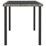 Szürke polyrattan kerti étkezőasztal 140 x 70 x 73 cm 3