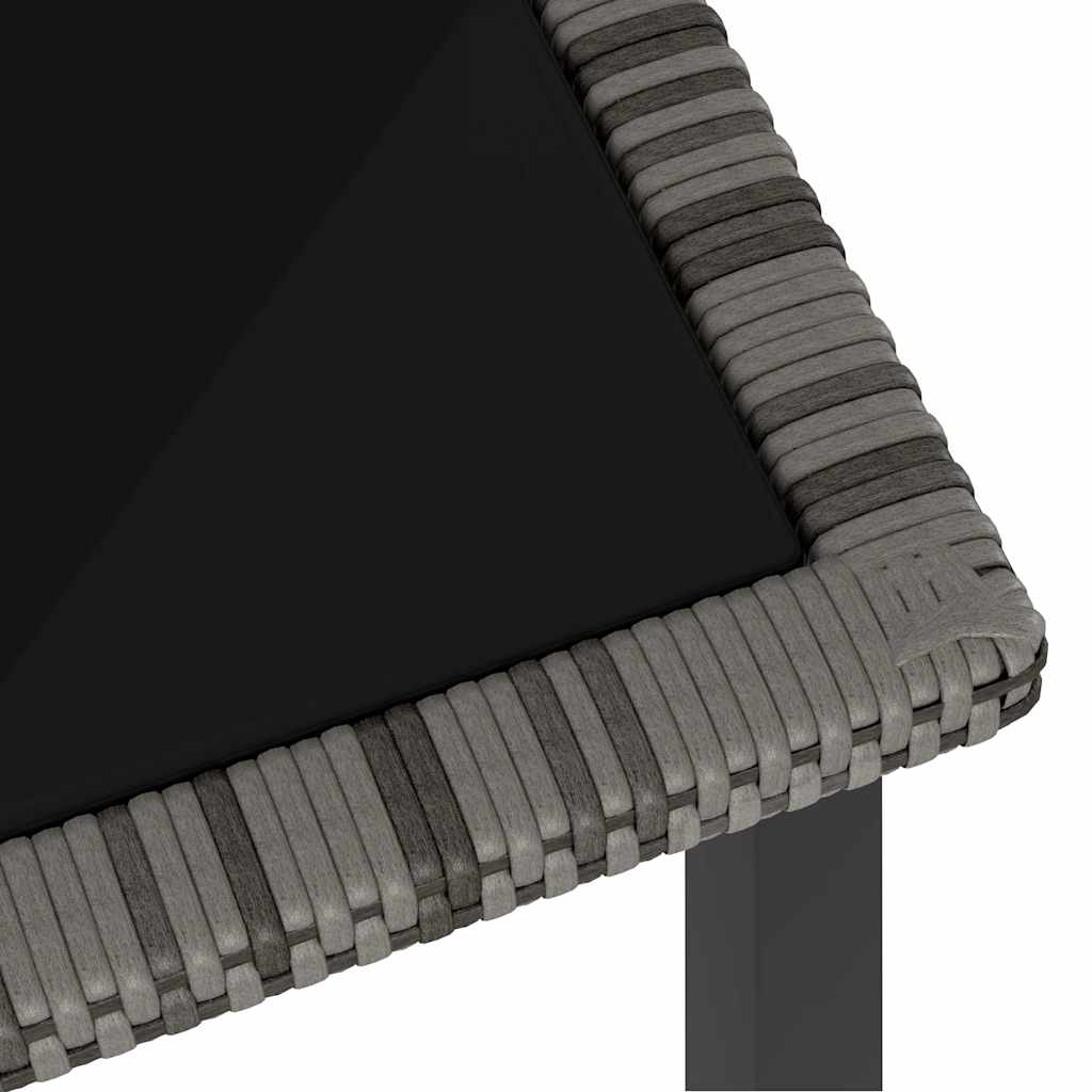Szürke polyrattan kerti étkezőasztal 140 x 70 x 73 cm 4