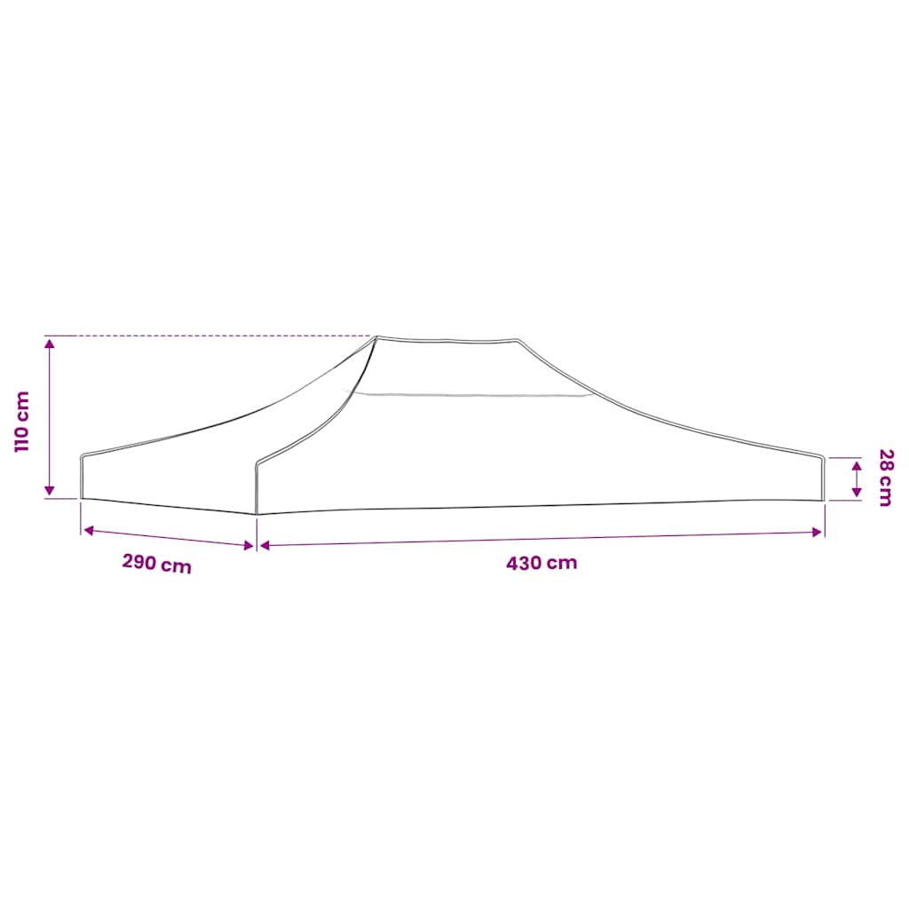 Fekete tető partisátorhoz 4,5 x 3 m 270 g/m² 7
