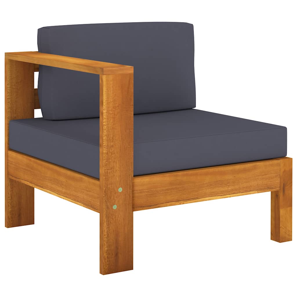 7 részes akácfa kerti ülőgarnitúra sötétszürke párnákkal 7