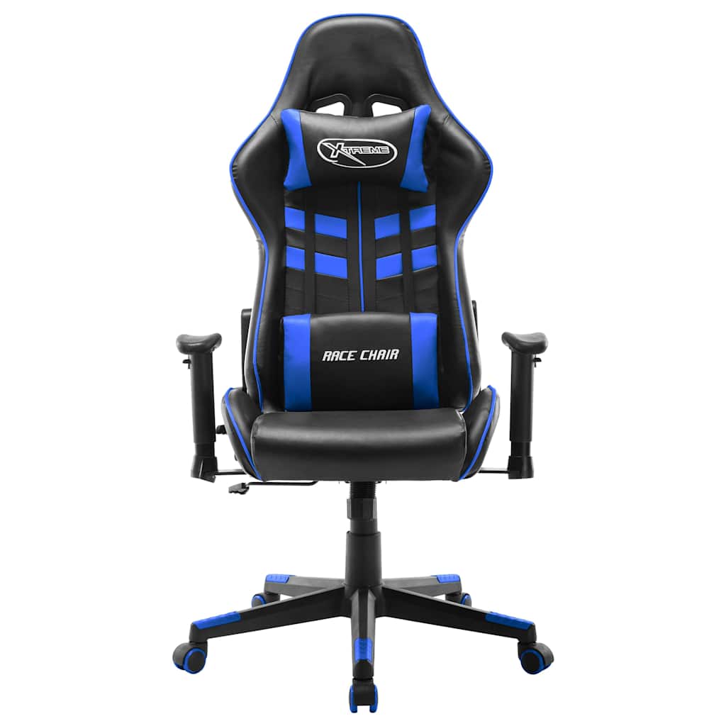 Fekete és kék műbőr gamer szék 2
