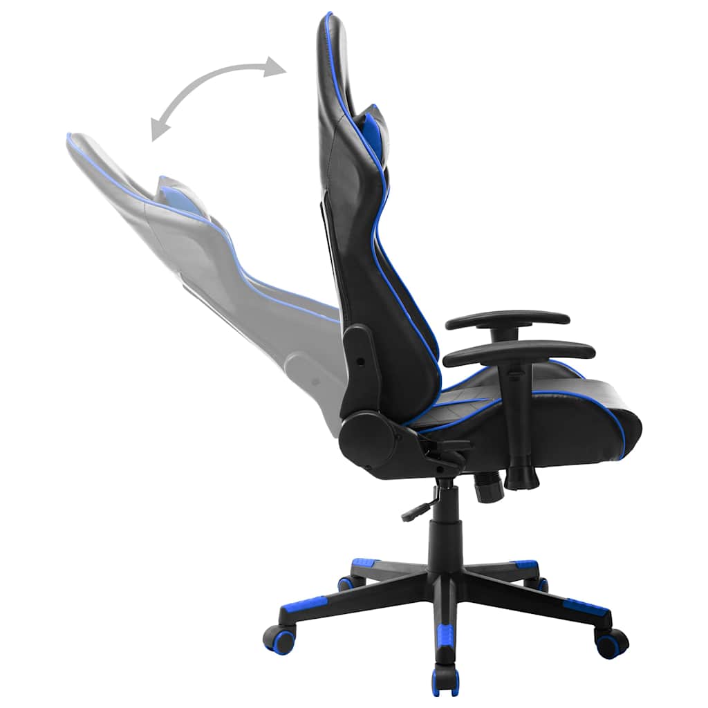 Fekete és kék műbőr gamer szék 3