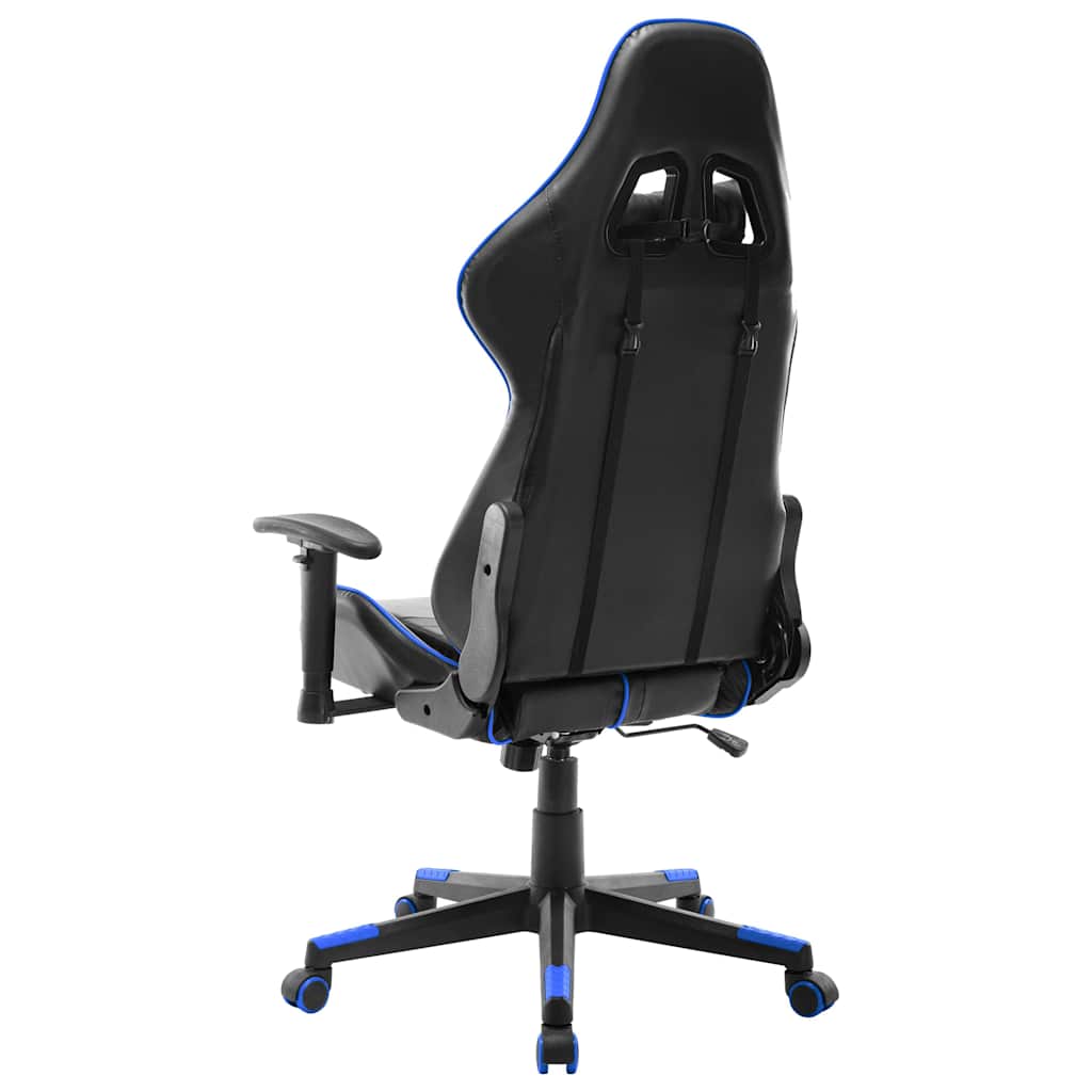 Fekete és kék műbőr gamer szék 4