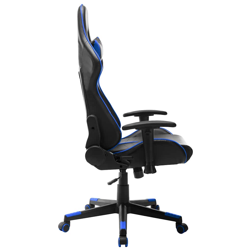 Fekete és kék műbőr gamer szék 5