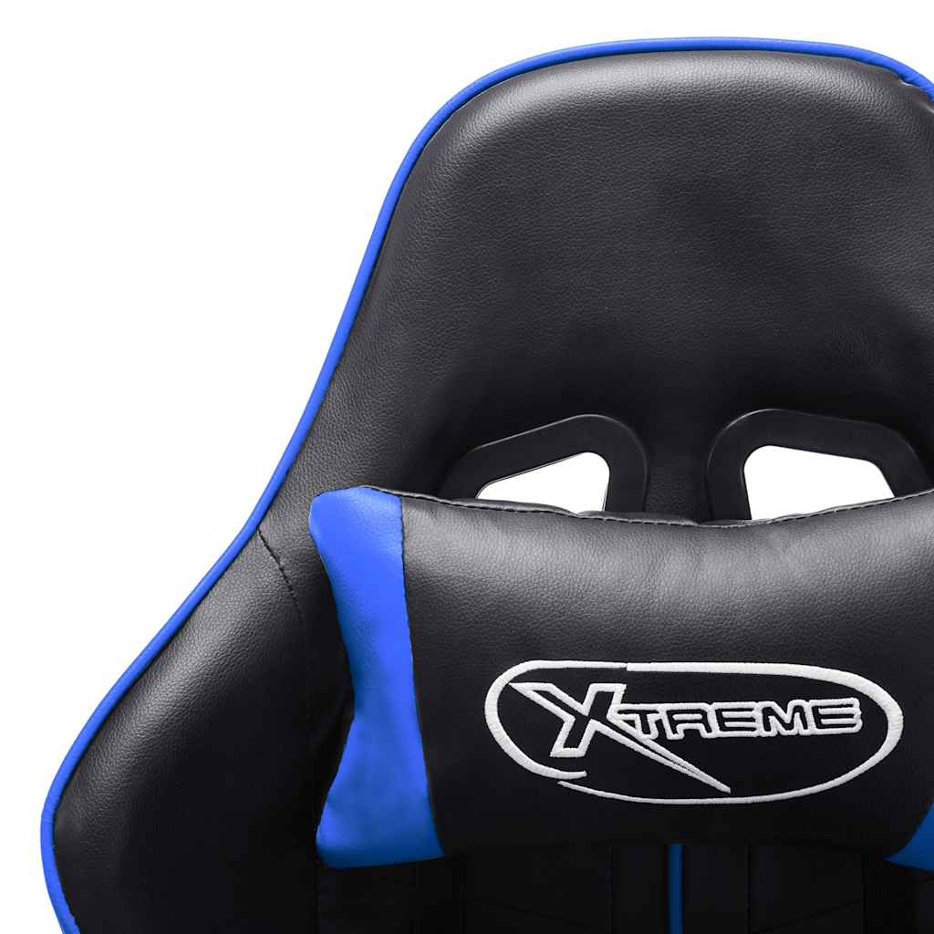 Fekete és kék műbőr gamer szék 6