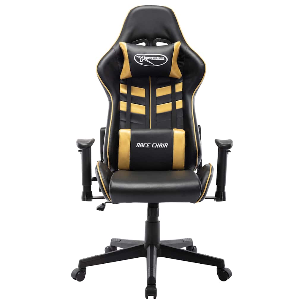 Fekete és arany színű műbőr gamer szék 2