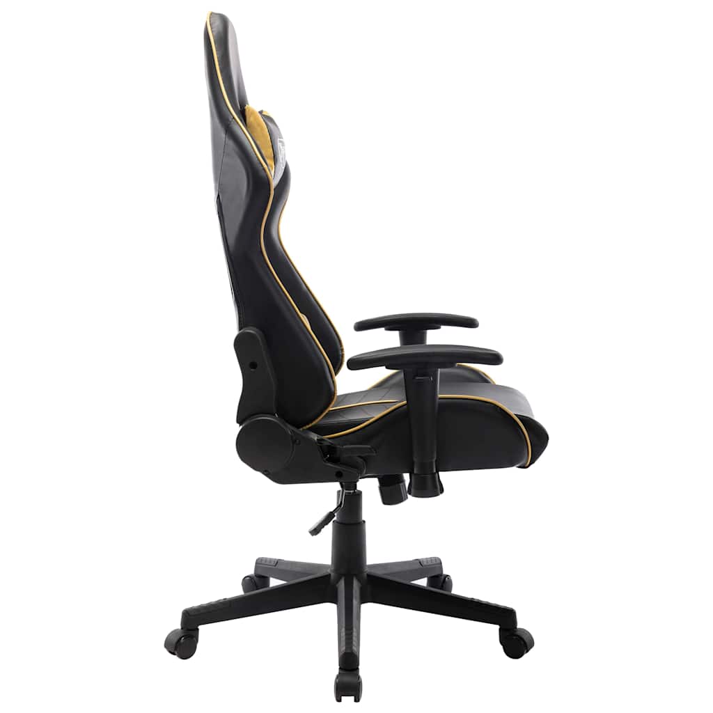 Fekete és arany színű műbőr gamer szék 3