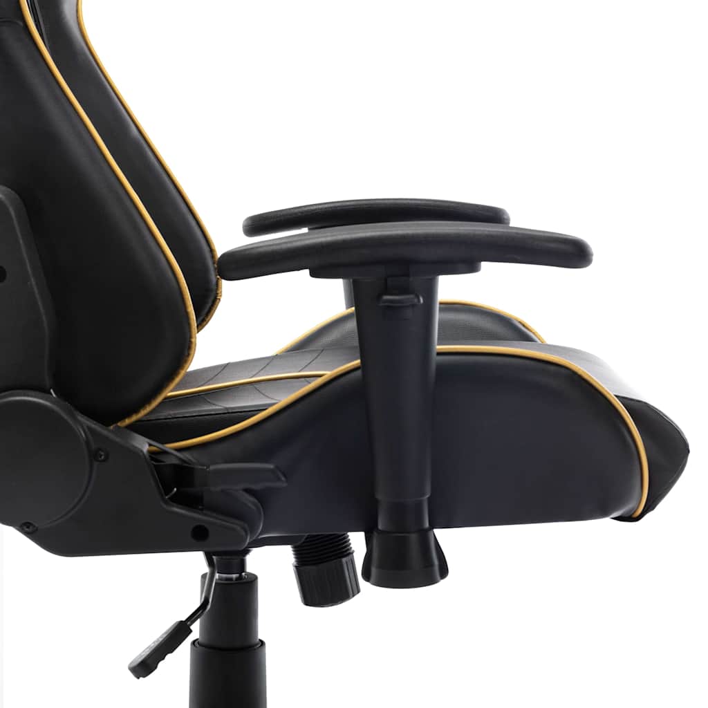 Fekete és arany színű műbőr gamer szék 7