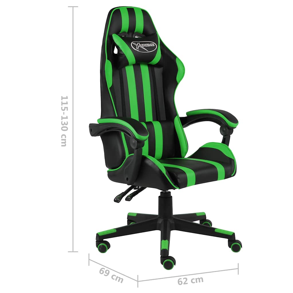 Fekete és zöld műbőr versenyszék 6