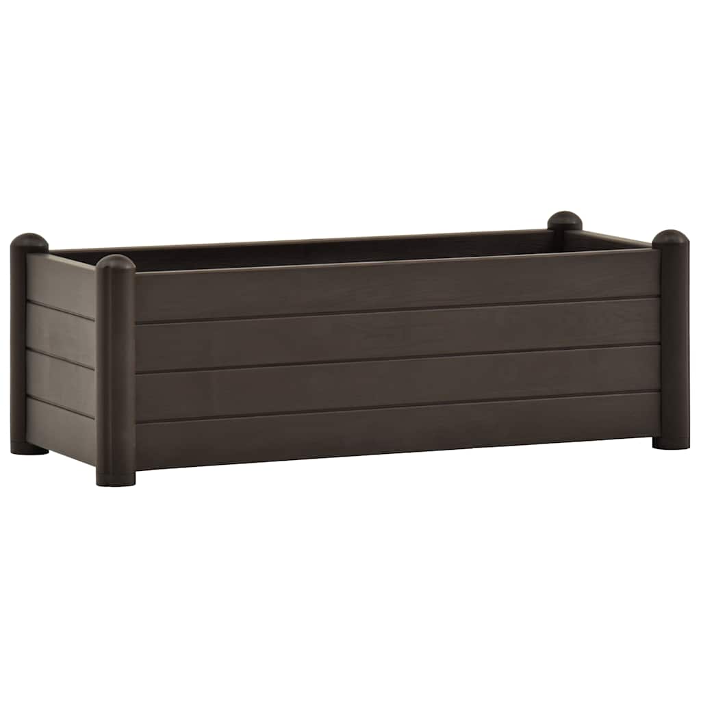 Kávészínű kerti PP magaságyás 100 x 43 x 35 cm 2