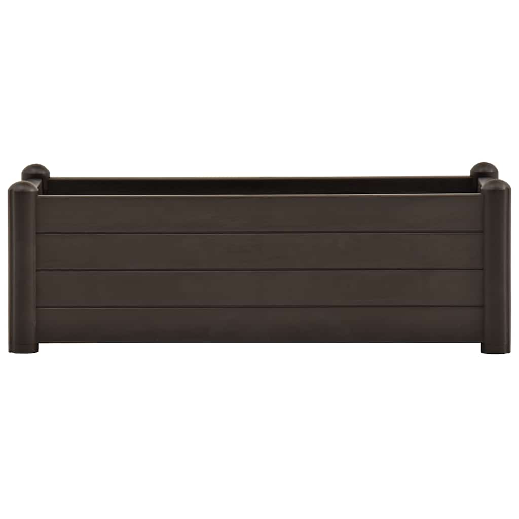 Kávészínű kerti PP magaságyás 100 x 43 x 35 cm 3
