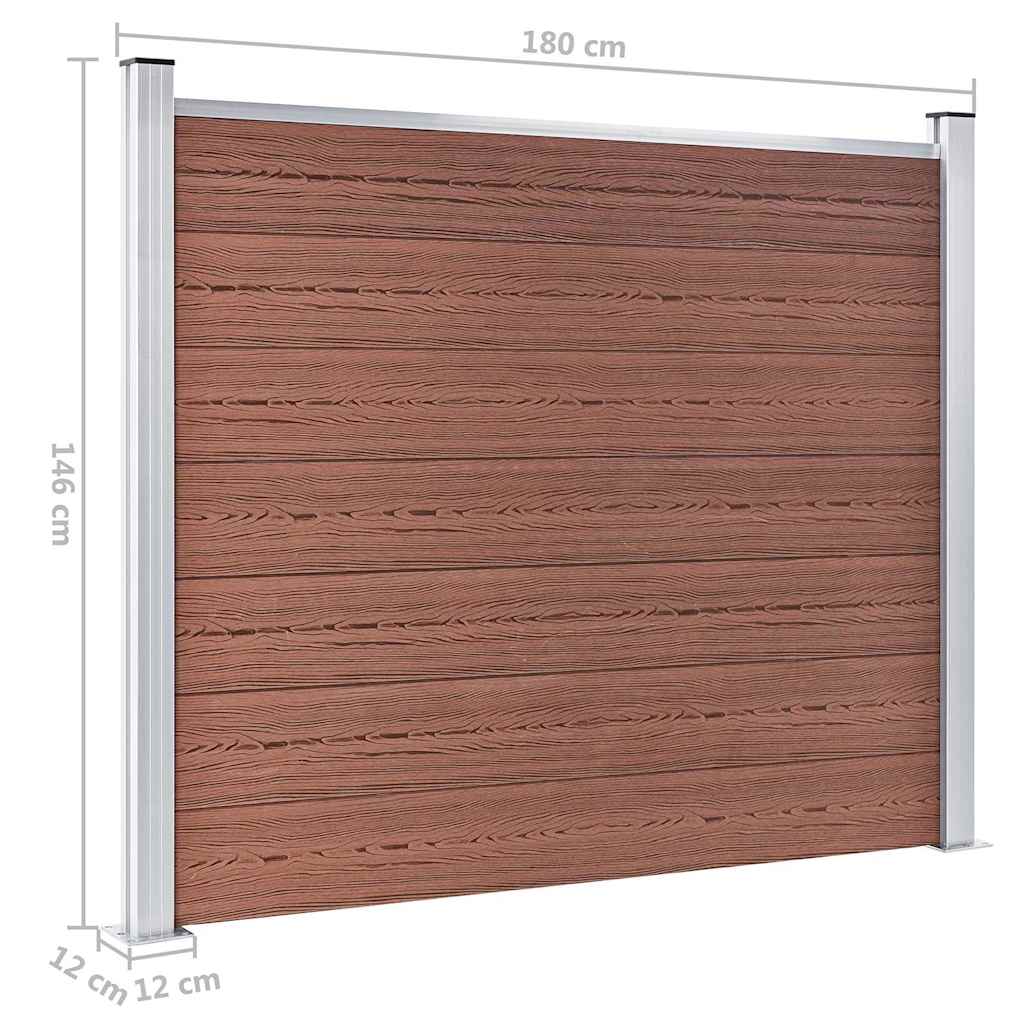 Barna WPC kerítéspanel 180 x 146 cm 9