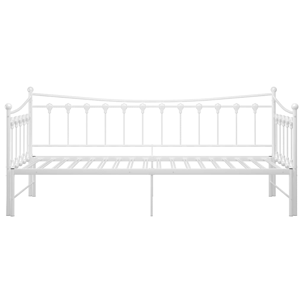 Fehér fém kihúzható kanapéágy-keret 90 x 200 cm 6