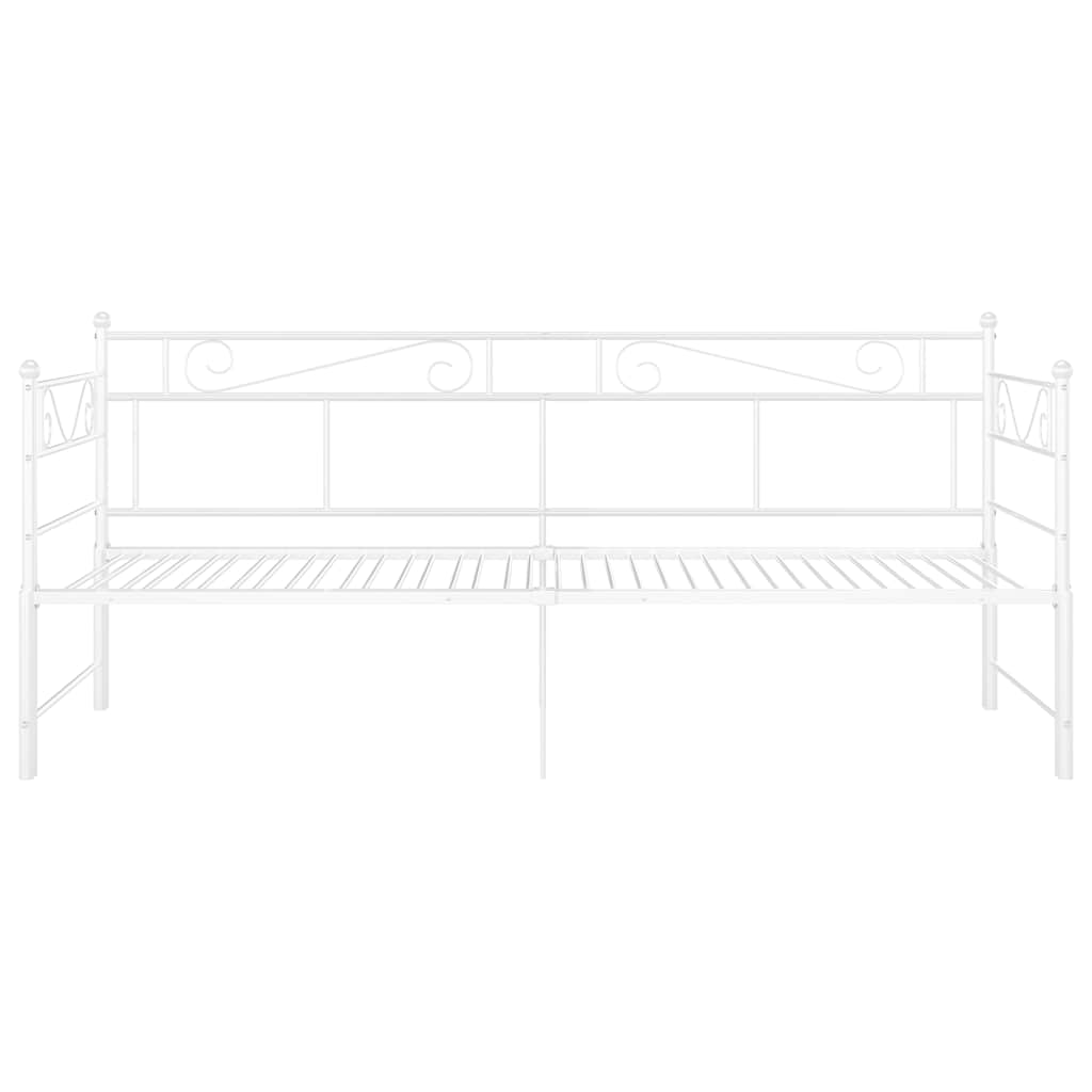 Fehér fém kihúzható kanapéágy-keret 90 x 200 cm 7