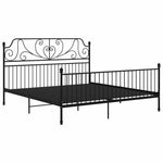 Fekete fém ágykeret 200 x 200 cm 3