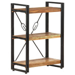 3 szintes tömör újrahasznosított fa könyvespolc 60 x 30 x 80 cm 7