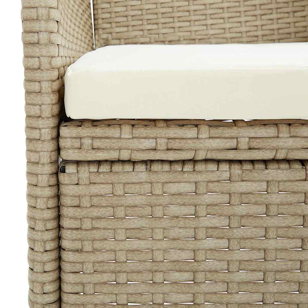 3 részes bézs polyrattan és üveg kerti étkezőgarnitúra 13
