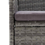5 részes szürke polyrattan és üveg kerti étkezőgarnitúra 12