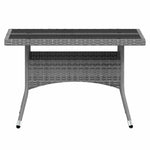 5 részes szürke polyrattan és edzett üveg kerti étkezőgarnitúra 8