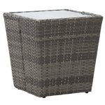 5 részes szürke polyrattan és edzett üveg kerti bisztrószett 7