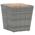 5 részes szürke polyrattan és tömör akácfa kerti bisztrószett 7