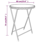 5 részes fekete polyrattan és edzett üveg kerti bisztrószett 11