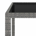 3 részes szürke polyrattan és edzett üveg kerti étkezőgarnitúra 9