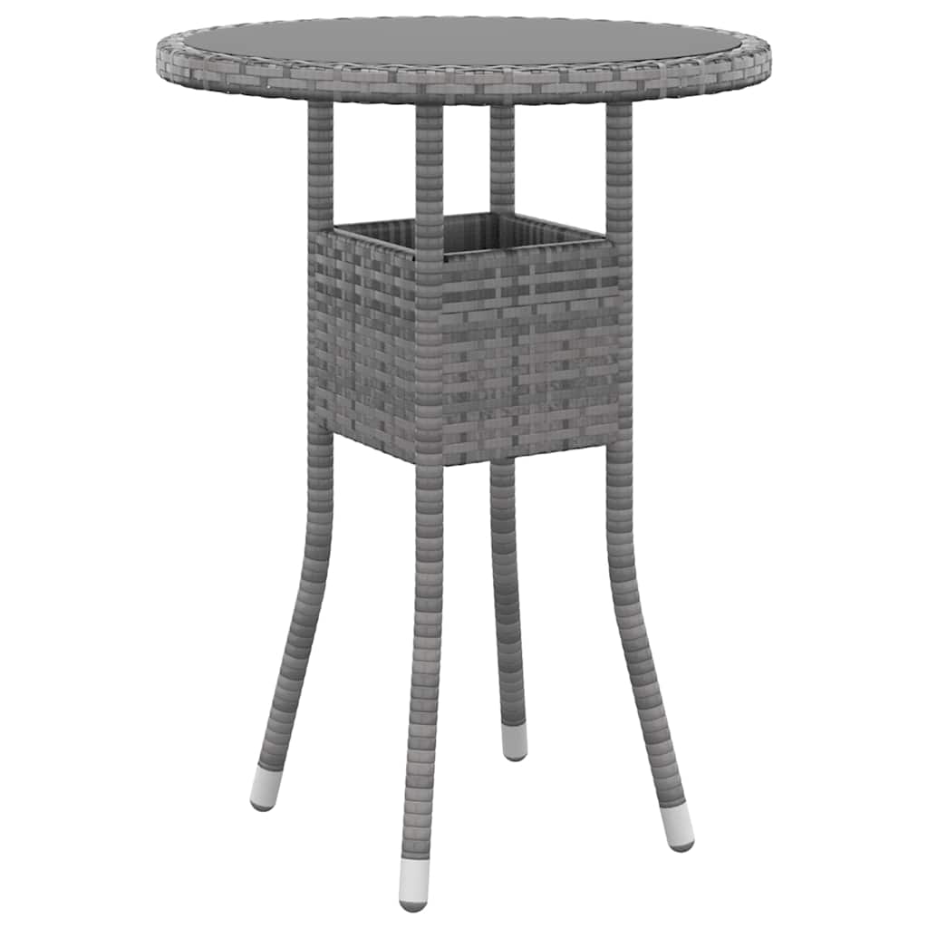 3 részes szürke polyrattan kerti étkezőgarnitúra 3