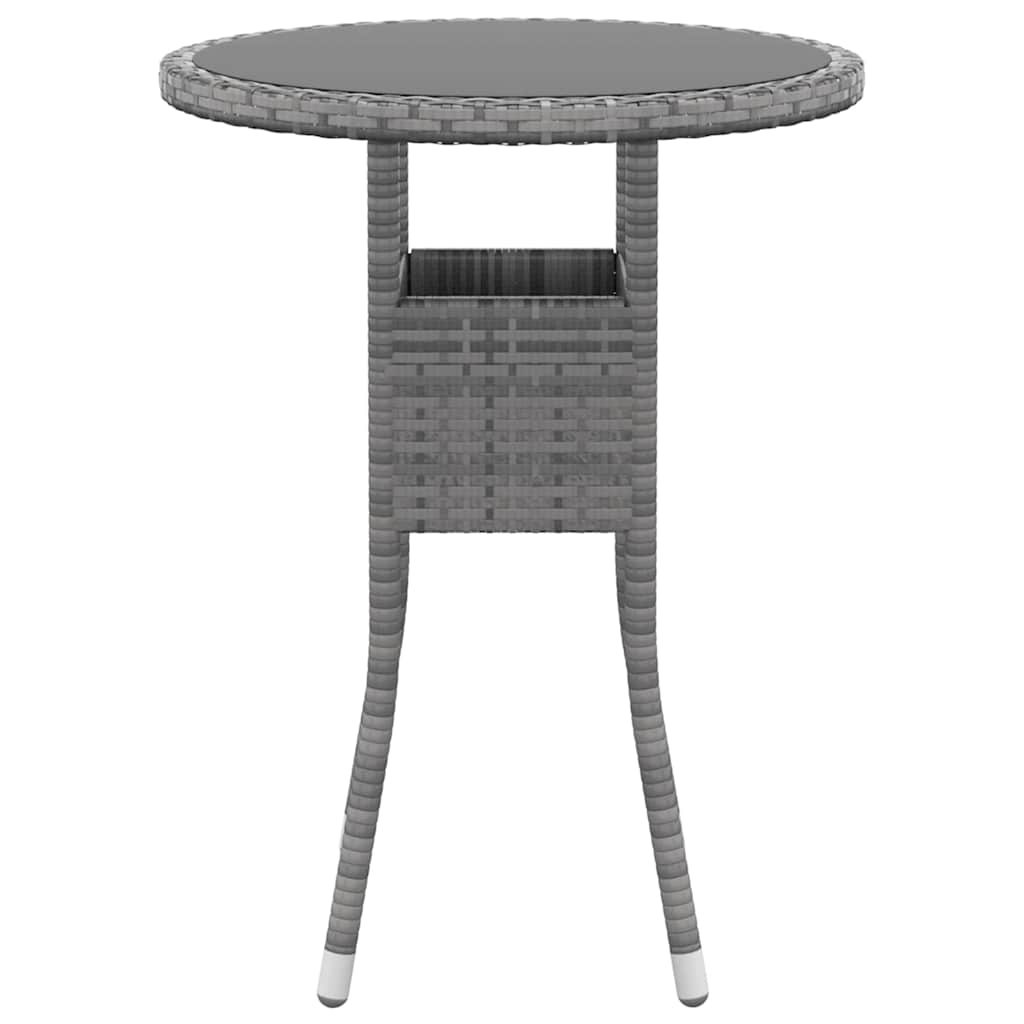 3 részes szürke polyrattan kerti étkezőgarnitúra 4