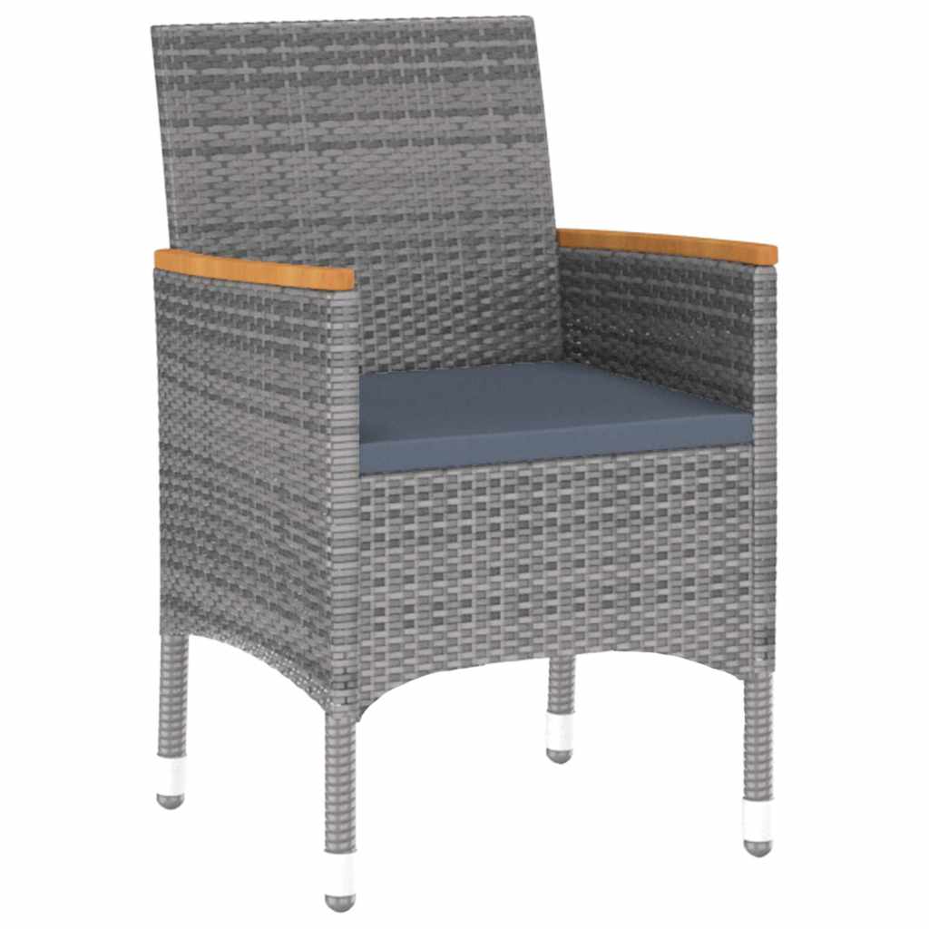 3 részes szürke polyrattan kerti étkezőgarnitúra 5