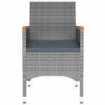 3 részes szürke polyrattan kerti étkezőgarnitúra 6