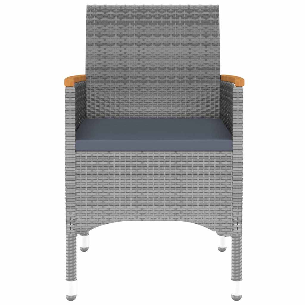 3 részes szürke polyrattan kerti étkezőgarnitúra 6