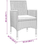 3 részes szürke polyrattan kerti étkezőgarnitúra 8