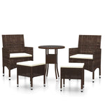 5 részes barna polyrattan kerti ülőgarnitúra 2