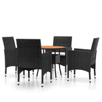 5 részes fekete polyrattan kerti étkezőgarnitúra 2