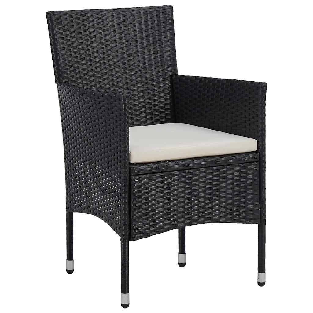 5 részes fekete polyrattan kerti étkezőgarnitúra 3